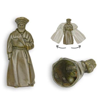 Bronzen tafelbel figuur van een man (Beeldjes - Decoratie), Verzenden, Nieuw