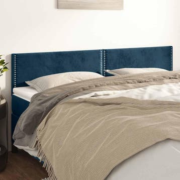 vidaXL Hoofdborden 200x5x78/88 cm fluweel donkerblauw, Huis en Inrichting, Verzenden, Nieuw, Blauw, Stof