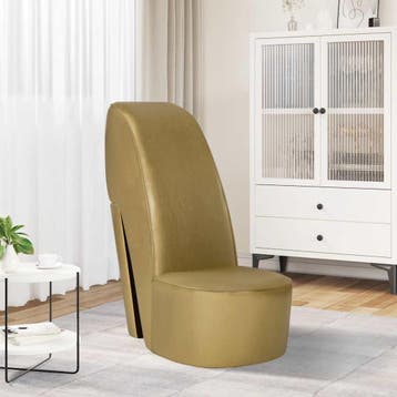 vidaXL Hakstoel kunstleer goudkleurig, Verzenden, Nieuw