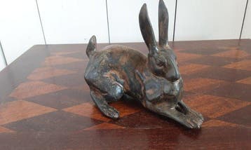 P. Chenet - Beeldje, Konijn - 10 cm - Brons, Antiek en Kunst