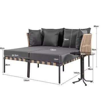 Luxe Modulaire Tuinbank Set, Tafel, Kussensen Afneembare Hoe, Verzenden, Nieuw