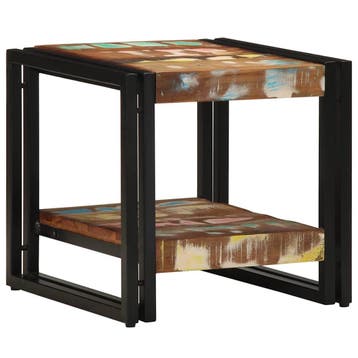 vidaXL Salontafel Multikleur 40 x 40 x 38 cm Massief, Verzenden, Nieuw, Overige houtsoorten, Minder dan 50 cm