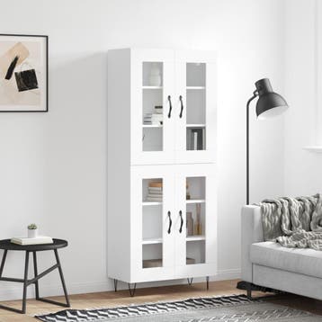 vidaXL buffetkast 69,5x34x180 cm bewerkt hout wit, Minder dan 50 cm, Verzenden, Nieuw, Minder dan 100 cm