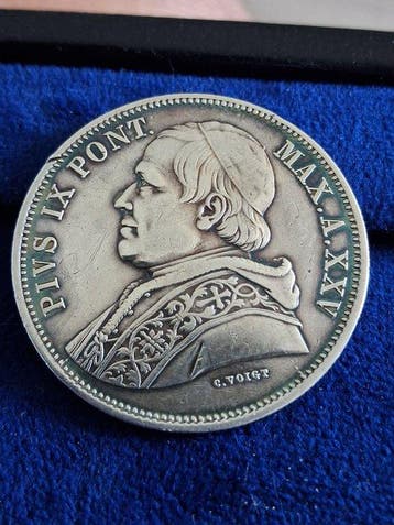 Italië, Pauselijke Staat Pio IX. 5 Lire 1870 (Zonder