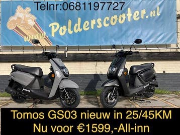 Nieuw Tomos GS03 / 25 of 45 km/h /fabrieksgarantie €1599,-, Ophalen, Nieuw