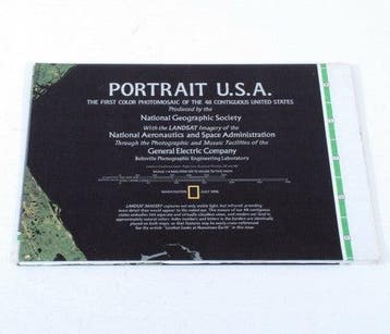 Vintage National Geographic Portrait USA: Landsat-beelden,, Verzamelen, Verzenden