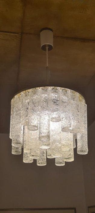 Doria - Kroonluchter - Glas, Messing, Metaal, Antiek en Kunst, Antiek | Lampen