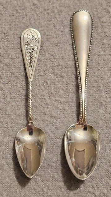 Theelepel (2) - .835 zilver, .925 zilver - 2 zilveren