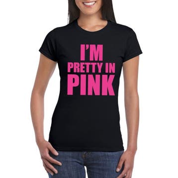 I am pretty in pink shirt zwart dames - Kleuren thema shirts, Kleding | Dames, Ophalen of Verzenden, Nieuw