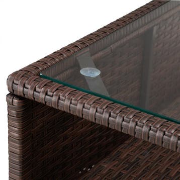 Polyrotan XL Lounge Bruin/Crème met dikke rugkussens, Verzenden, Nieuw