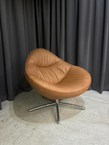 Label Hidde Met Nieuw Leer, Huis en Inrichting, Fauteuils, Zo goed als nieuw