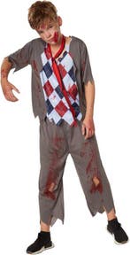 2dekans | dressforfun - Griezelige schooljongen 128 (7-8y) -, Ophalen of Verzenden, Zo goed als nieuw