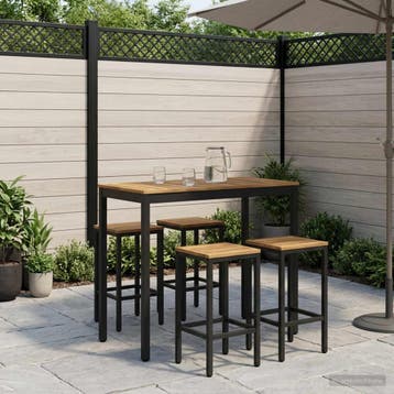 vidaXL Tuinbar Tafel Wit en zwart 108,5 x 55 x 105 cm, Verzenden, Nieuw