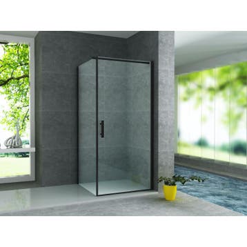 Douchecabine 80X80 Vierkant Mina Mat Zwart 1 Draaideur, Doe-het-zelf en Verbouw, Sanitair, Ophalen of Verzenden, Nieuw