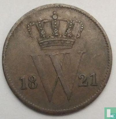 Nederland 1 cent 1821 (mercuriusstaf), Postzegels en Munten, Munten | Nederland, Losse munt, 1 cent, Verzenden