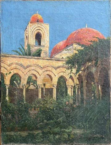 Mario Mirabella(1870-1931) - Chiostro di San Giovanni degli, Antiek en Kunst, Kunst | Schilderijen | Klassiek