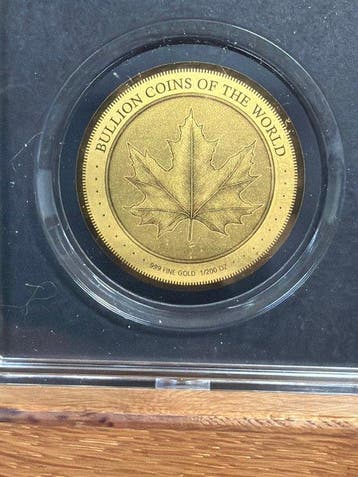 Tsjaad. 5000 Francs 2024 Maple Leaf, 1/200 Oz (.999) mit CoA