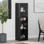 vidaXL Highboard Zwart Eiken 35 x 37 x 142 cm Bewerkt hout, Minder dan 50 cm, Verzenden, Nieuw, Minder dan 100 cm
