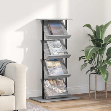 vidaXL Tijdschrift Rek Grijs Sonoma 68 x 40 x 123.5 cm, Verzenden, Nieuw