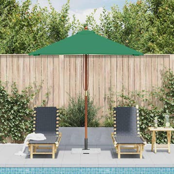 vidaXL Parasol met houten paal 150x200 cm groen, Verzenden, Nieuw, 2 tot 3 meter