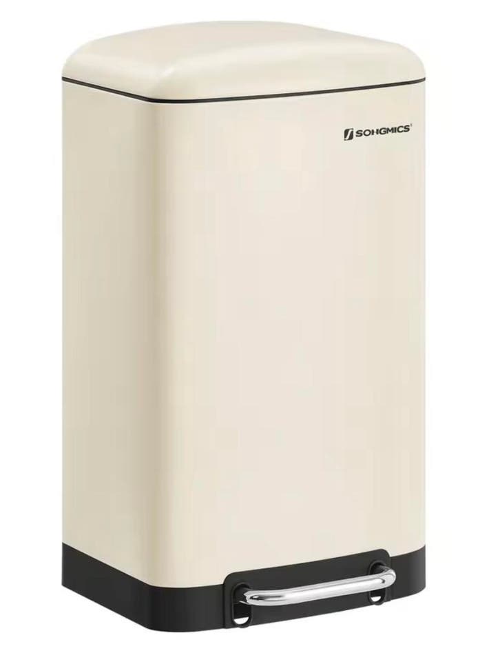 Nieuwe Beige Prullenbak van 30L – Roestvrijstaal Pedaalemmer, Huis en Inrichting, Woonaccessoires | Prullenbakken, Nieuw, Metaal