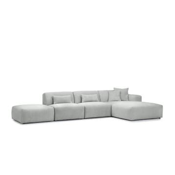 Loungebank Veenendaal - loungebanken - Zilver, Huis en Inrichting, Nieuw, 150 cm of meer, Stof, 300 cm of meer