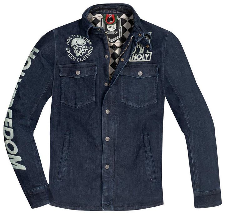 HolyFreedom Genoa Stampato Blauw Textiele Motorjas, Motoren, Kleding | Motorkleding, Heren, Nieuw met kaartje, Jas | textiel, Verzenden