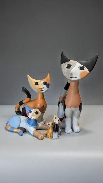 Goebel - Beeldje - Lot de 3 figurines chats (3) - Porselein