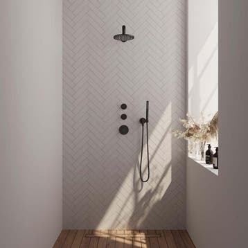 Brauer Black Carving Thermostatische Regendoucheset Inbouw -, Doe-het-zelf en Verbouw, Sanitair, Ophalen of Verzenden, Nieuw