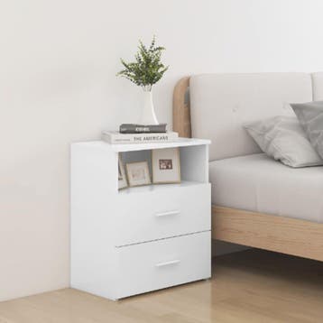 vidaXL Nachtkastje 50x32x60 cm wit, Minder dan 45 cm, Verzenden, Nieuw, 55 tot 70 cm