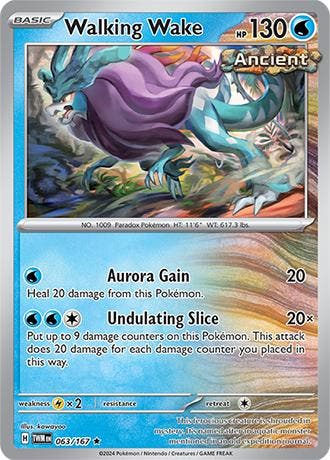 Walking wake 063/167 reverse holo Twilight Masquerade, Ophalen of Verzenden, Nieuw, Losse kaart, Foil