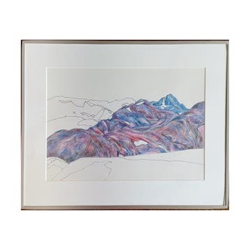 Tekening - Gletscher bij Crans - Ada d’Arnaud, Ophalen of Verzenden