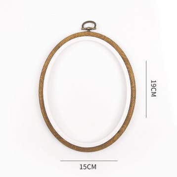 Borduurring met Houtlook - 15x19cm - Ovaal Ophanghaak, Verzenden, Nieuw