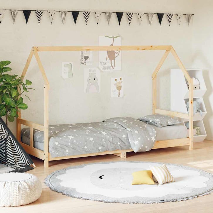 vidaXL Kinderbedframe 80x200 cm massief grenenhout, Kinderen en Baby's, Kinderkamer | Bedden, Nieuw, Verzenden
