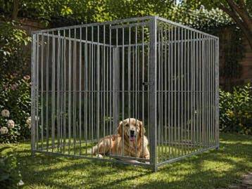 Veiling - Stalen hondenkennel verzinkt - 200x200x184 cm, Nieuw