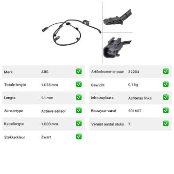 ABS-sensor Mitsubishi Outlander 2.0 Hybrid 4WD (GGW, GFW, ZJ, Verzenden, Nieuw, Mitsubishi