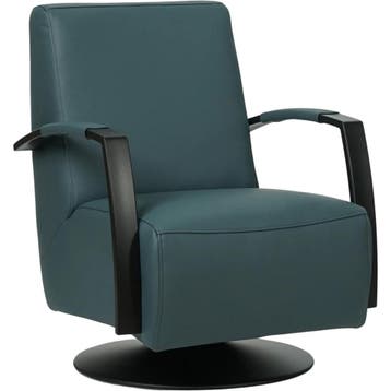 Leren draaifauteuil Mood - Toledo Whale (blauw/grijs) -, Huis en Inrichting, Nieuw, Ophalen of Verzenden, 50 tot 75 cm, Industrieel, Modern