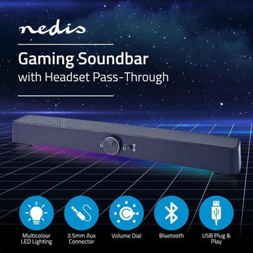 Soundbar voor Gaming - Speaker draadloos - 30W - Zwart - NED, Verzenden, Zo goed als nieuw