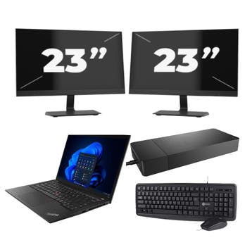 Lenovo ThinkPad T14s -   i7-10e 16GB  - 256GB  + 2x 23 inch, Computers en Software, Qwerty, Verzenden, Refurbished, 14 inch
