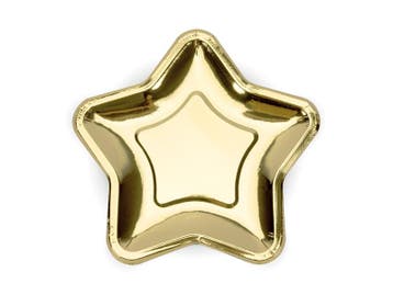 Gouden Ster Borden 6 stuks, Ophalen of Verzenden, Nieuw