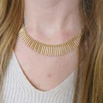 Gouden Cleopatra collier (Ketting), Sieraden, Tassen en Uiterlijk, Kettingen, Ophalen of Verzenden, Gebruikt, Overige kleuren
