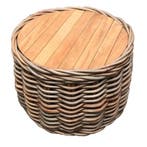 Sumatra grote ronde tafel met teakblad naturel rotan, Tuin en Terras, Tuintafels, Ophalen of Verzenden, Nieuw