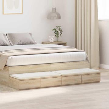 vidaXL Bedlades Sonoma Eiken 160 x 36,5 x 16,5 cm Bewerkt, Verzenden, Nieuw, Hout, Minder dan 45 cm