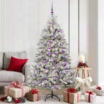 vidaXL Kunstkerstboom met 300 LED Groen en Wit 180 cm PVC en, Diversen, Kerst, Verzenden, Nieuw