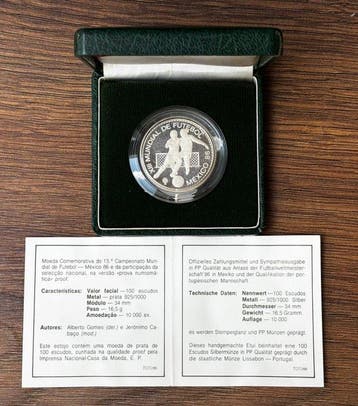 Portugal. 100 Escudos (1986) - Estojo Oficial com Moeda de