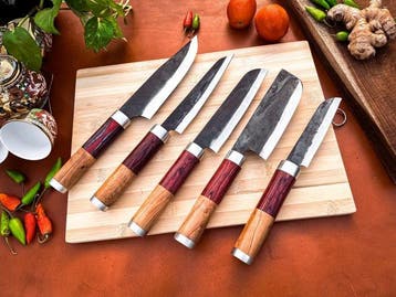 Keukenmes - Kitchen knife set - 760 - Staal, Hout,