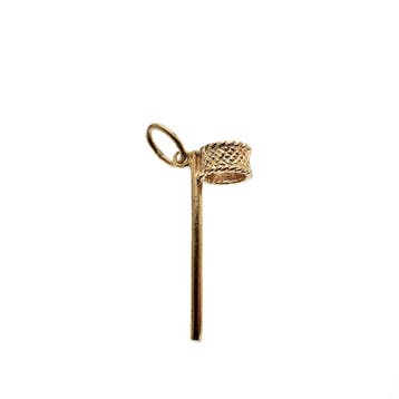 Gouden hanger van een korfbalpaal (Hanger of bedel), Ophalen of Verzenden, Gebruikt, Goud, Overige merken