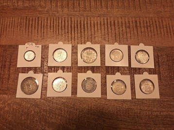 Nederland. Wilhelmina en Juliana. Gulden 1929/1969, lot van