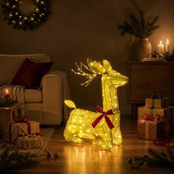 vidaXL 3D Kerst Rendier LOVIISA 140 LEDs Warmwit 55 x 22 x, Verzenden, Nieuw
