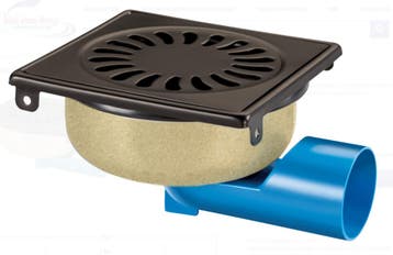 Afvoerput | RVS | Zandhuid | 150 x 150 mm HorecaTraders, Verzenden, Nieuw in verpakking